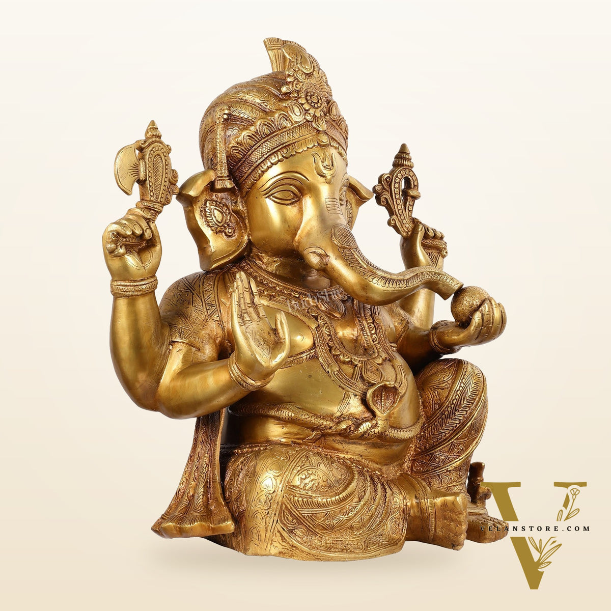 Handcrafted Brass Lord Ganesha Idol - 21"