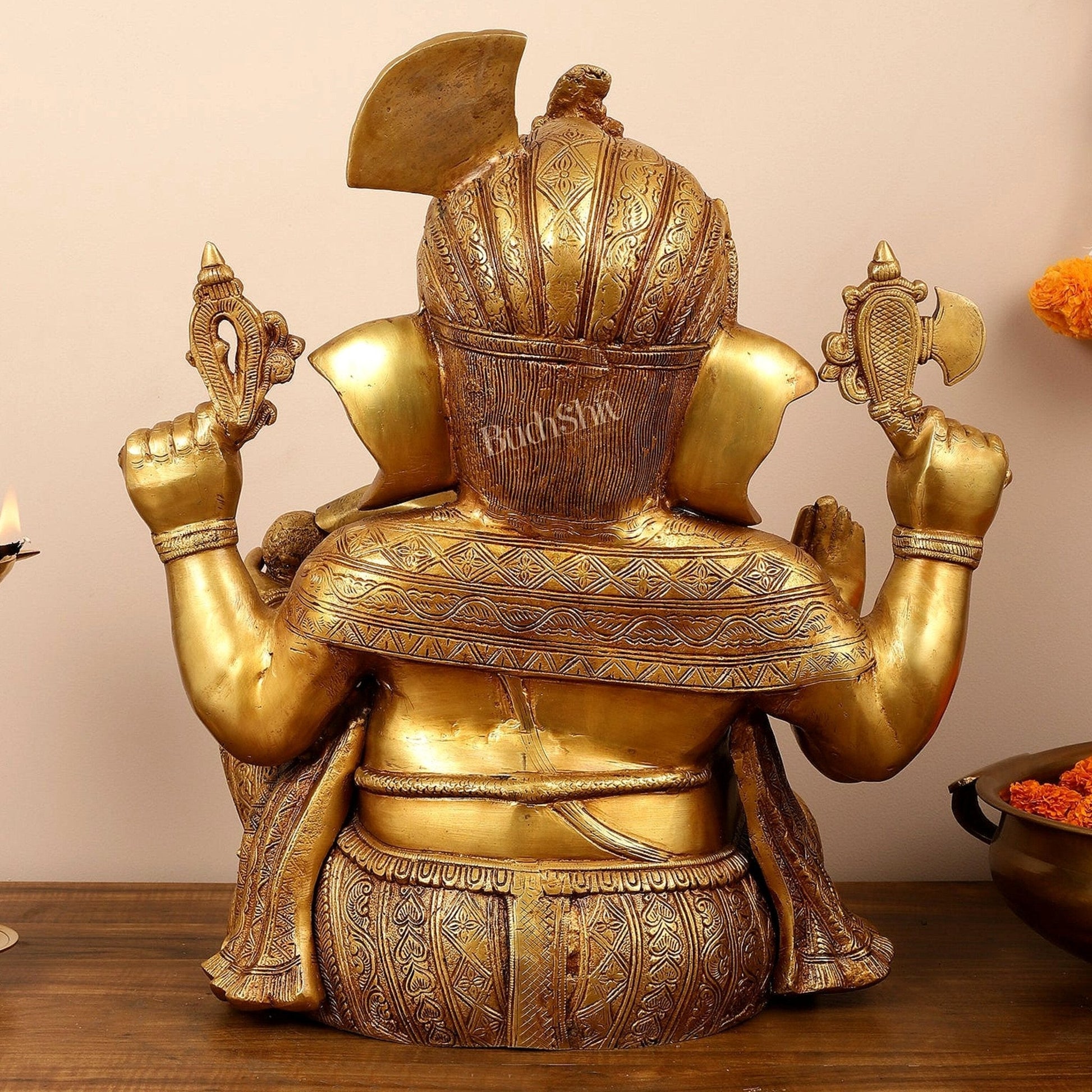 Handcrafted Brass Lord Ganesha Idol - 21"
