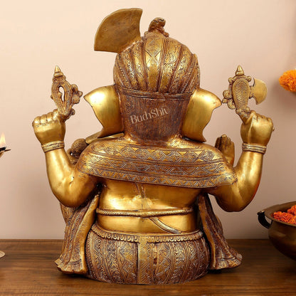 Handcrafted Brass Lord Ganesha Idol - 21"
