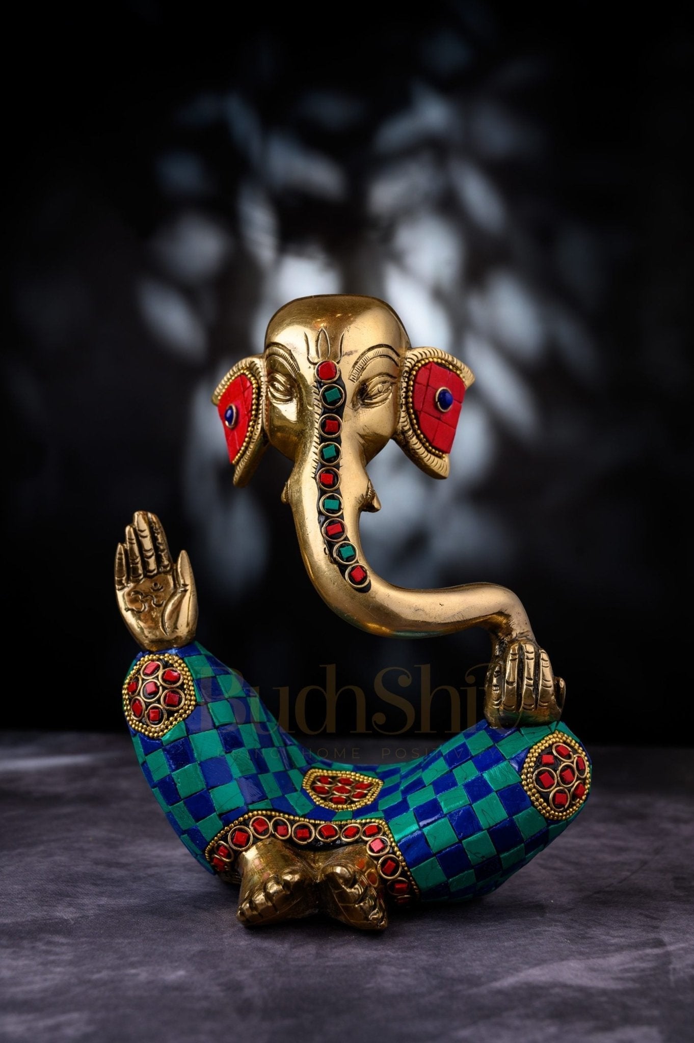 Handcrafted Brass Lord Ganesha modern abstract Idol | Height 8.5 inches
