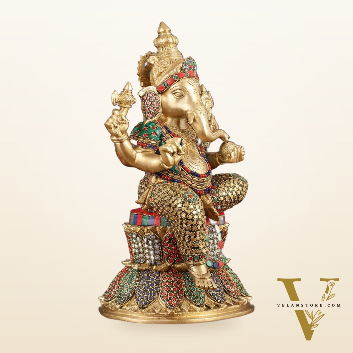 Handcrafted Brass Lord Ganesha Statue - 15"