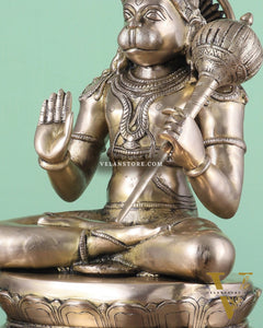 Handcrafted Brass Lord Hanuman Murti | 18" Height matte finish