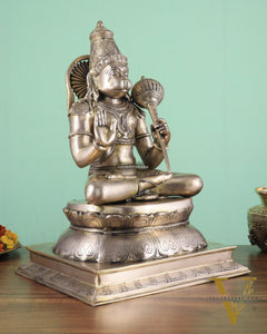 Handcrafted Brass Lord Hanuman Murti | 18" Height matte finish