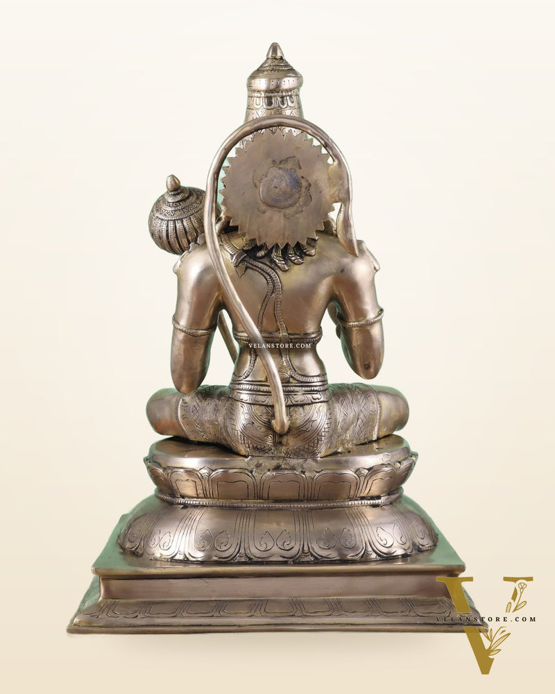 Handcrafted Brass Lord Hanuman Murti | 18" Height matte finish