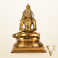 Handcrafted Brass Lord Hanuman Murti | Deep Meditation | 18" Height