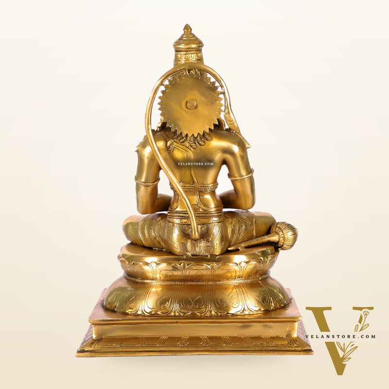 Handcrafted Brass Lord Hanuman Murti | Deep Meditation | 18" Height