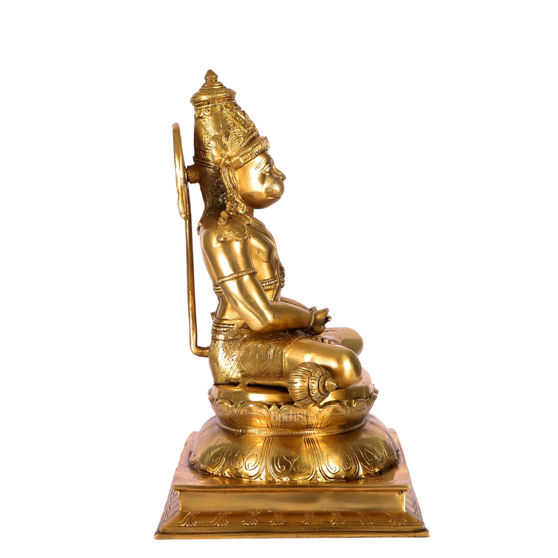 Handcrafted Brass Lord Hanuman Murti | Deep Meditation | 18" Height