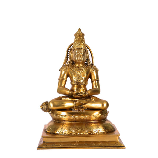 Handcrafted Brass Lord Hanuman Murti | Deep Meditation | 18" Height