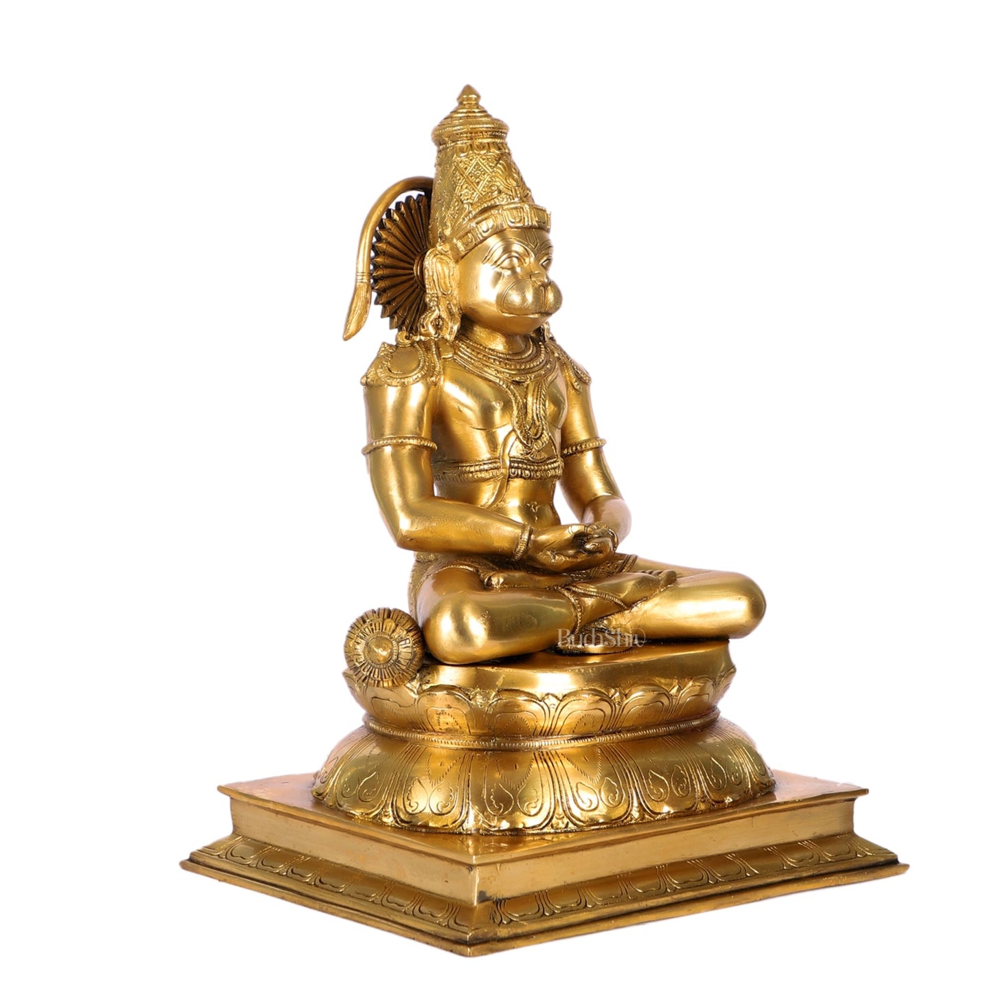 Handcrafted Brass Lord Hanuman Murti | Deep Meditation | 18" Height
