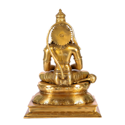Handcrafted Brass Lord Hanuman Murti | Deep Meditation | 18" Height