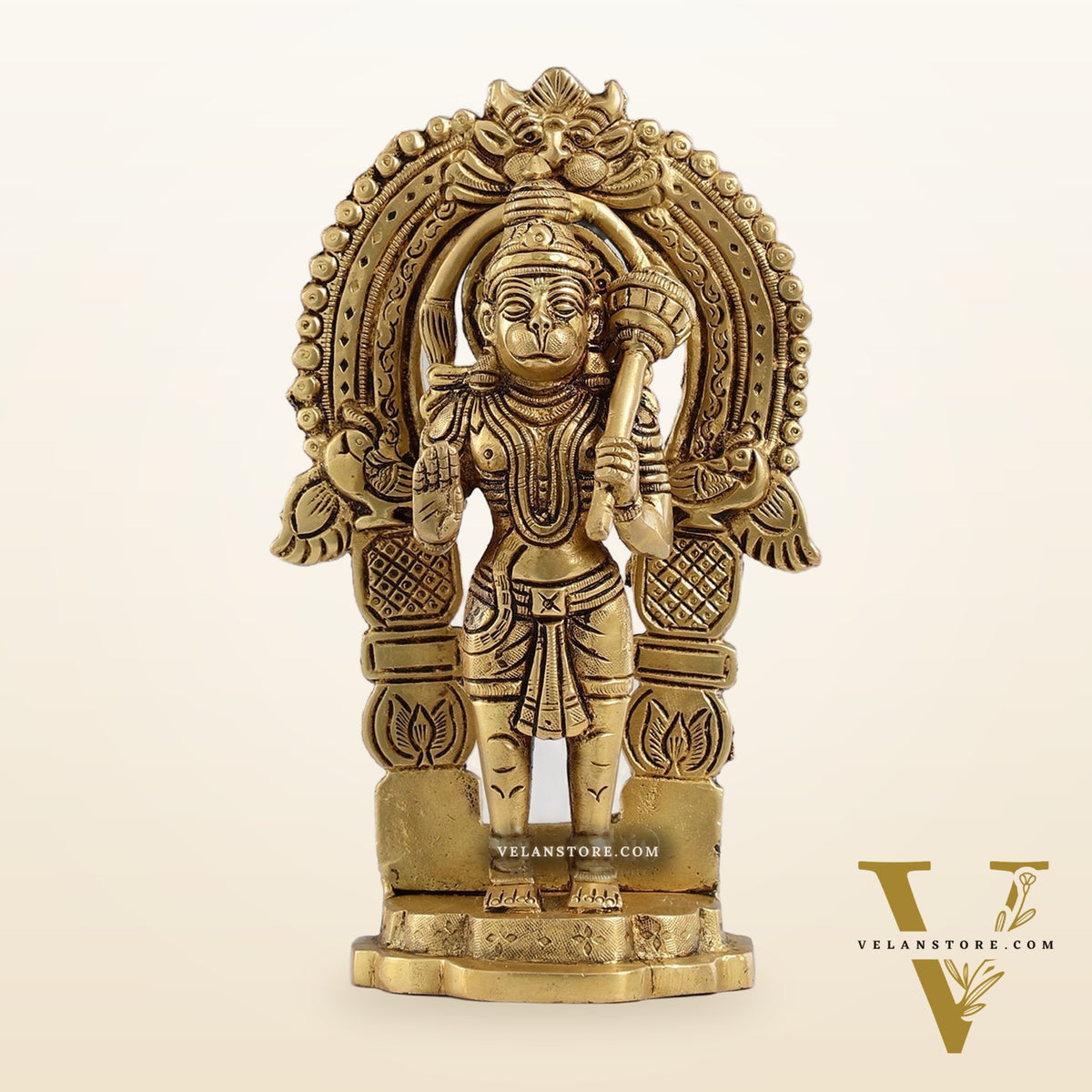 Handcrafted Brass Lord Hanuman Statue | Anjaneya and Vayu Putra | 8.5" Height