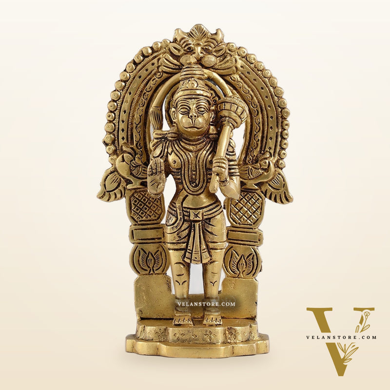 Handcrafted Brass Lord Hanuman Statue | Anjaneya and Vayu Putra | 8.5" Height