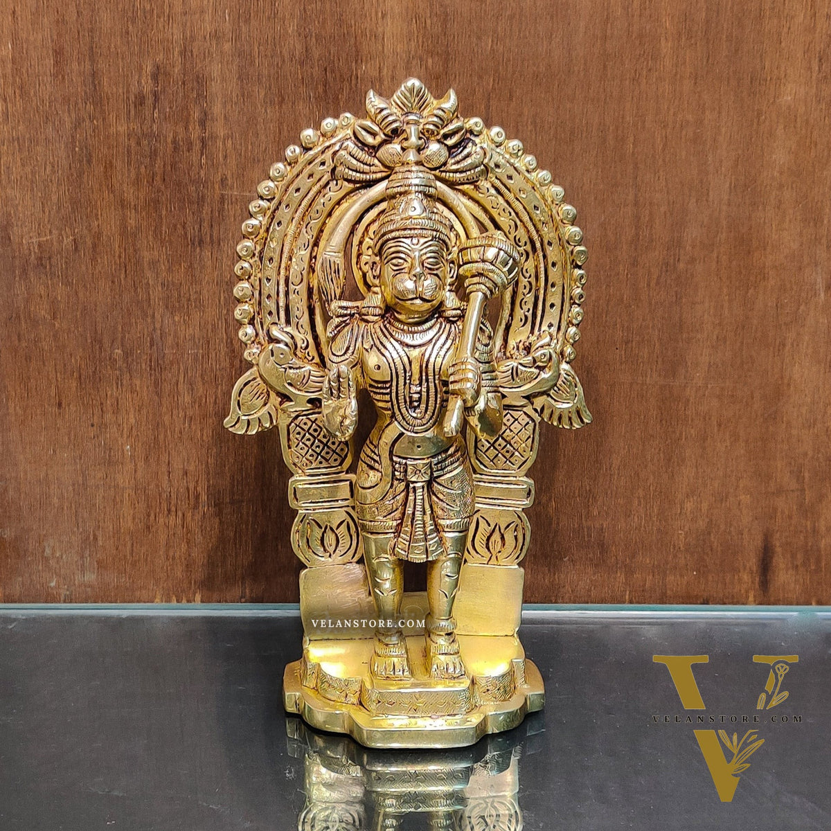 Handcrafted Brass Lord Hanuman Statue | Anjaneya and Vayu Putra | 8.5" Height