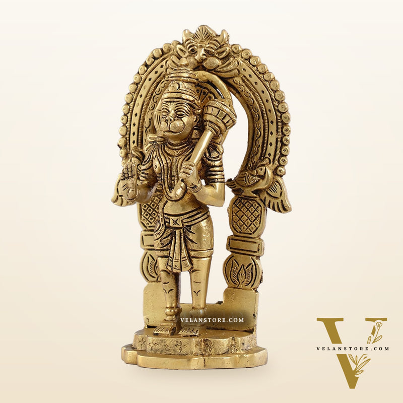 Handcrafted Brass Lord Hanuman Statue | Anjaneya and Vayu Putra | 8.5" Height