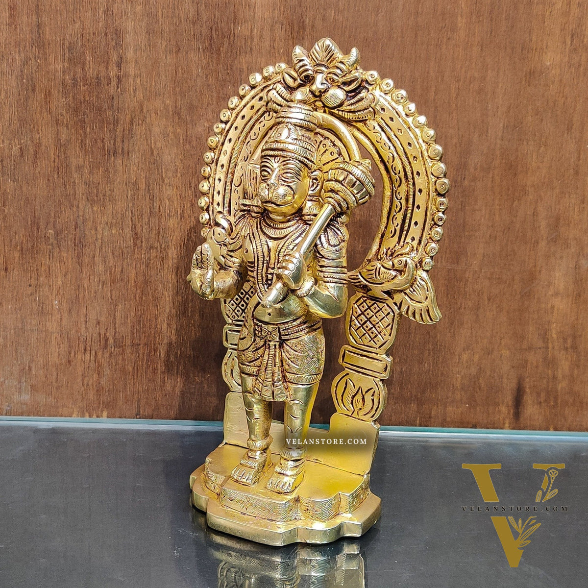 Handcrafted Brass Lord Hanuman Statue | Anjaneya and Vayu Putra | 8.5" Height