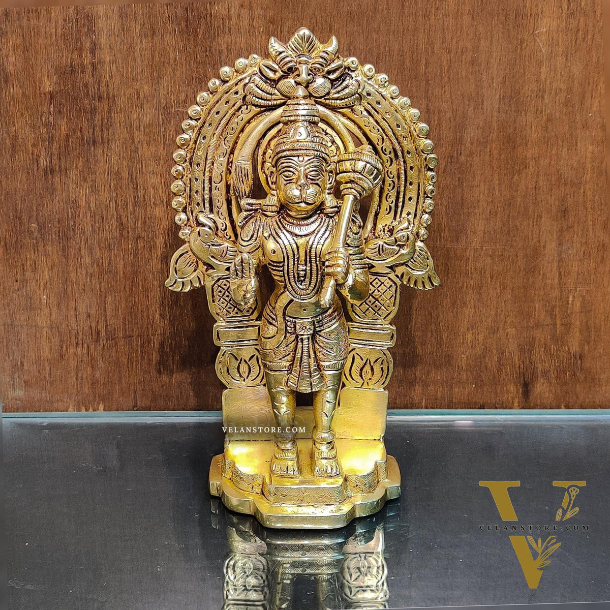 Handcrafted Brass Lord Hanuman Statue | Anjaneya and Vayu Putra | 8.5" Height