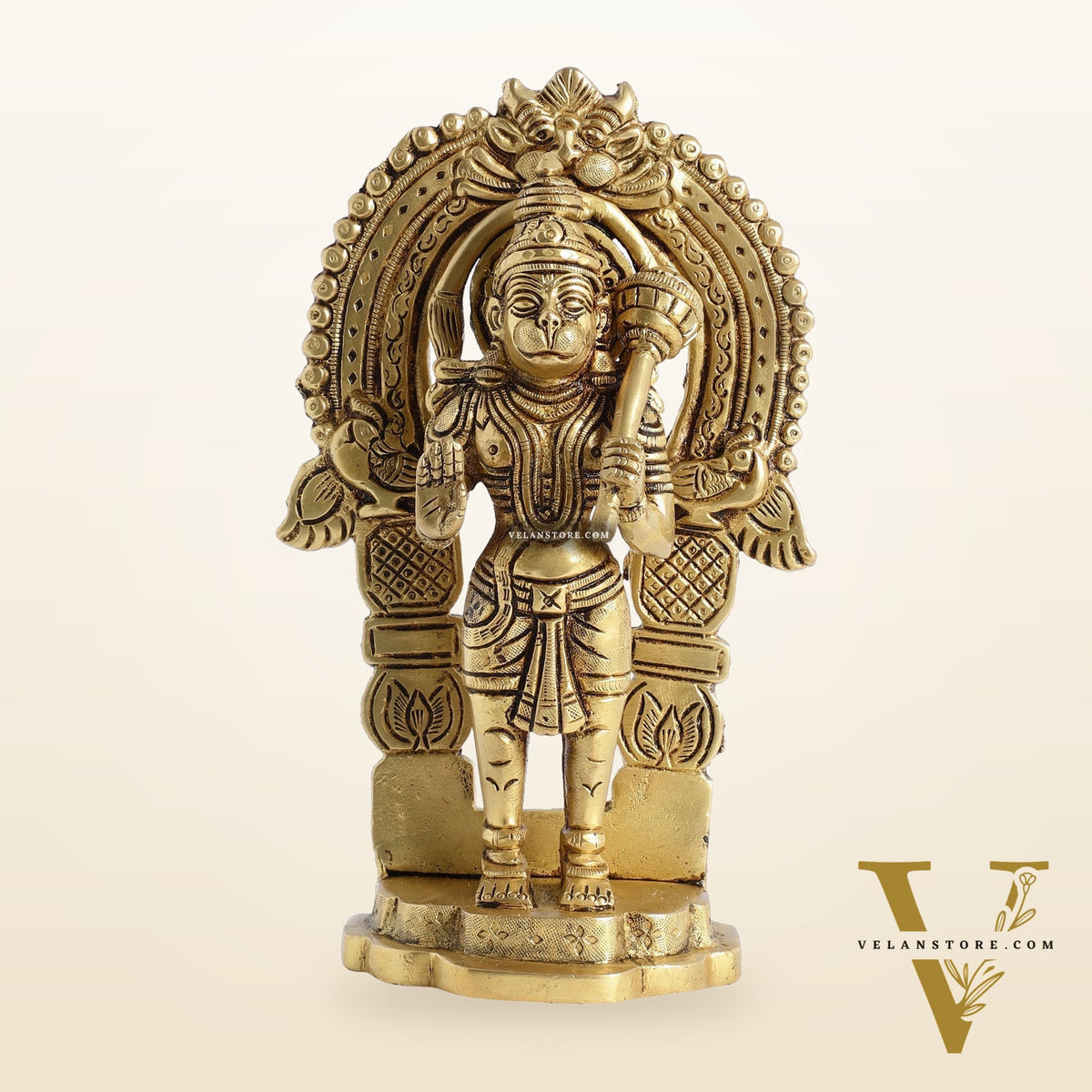 Handcrafted Brass Lord Hanuman Statue | Anjaneya and Vayu Putra | 8.5" Height