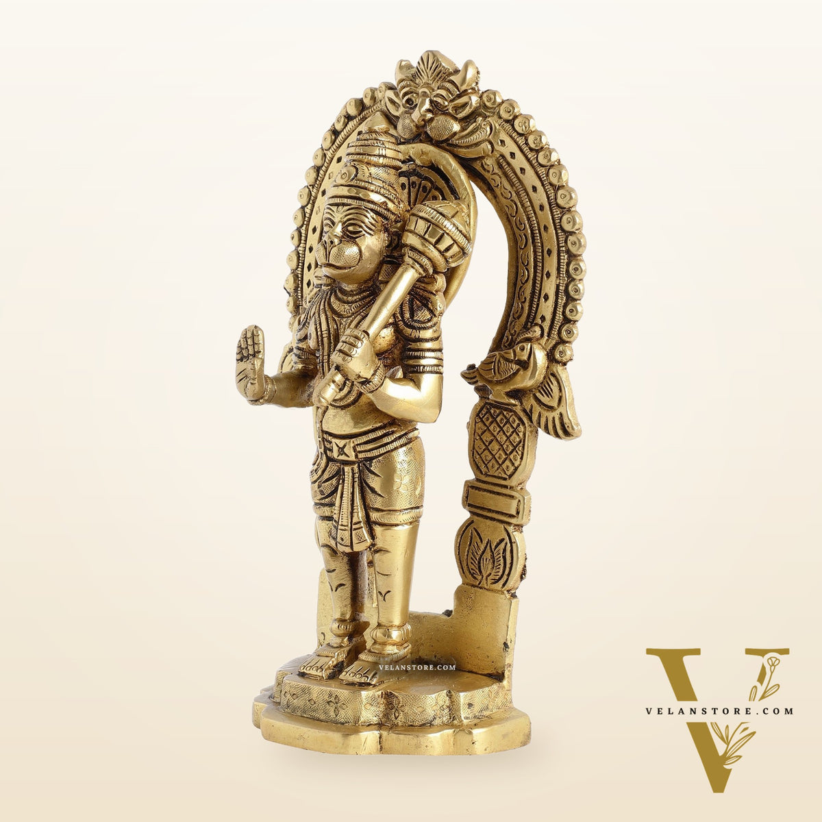 Handcrafted Brass Lord Hanuman Statue | Anjaneya and Vayu Putra | 8.5" Height