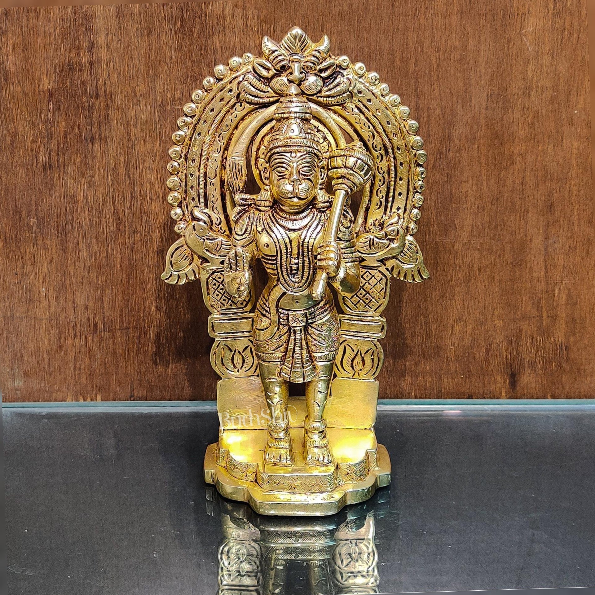 Handcrafted Brass Lord Hanuman Statue | Anjaneya and Vayu Putra | 8.5" Height
