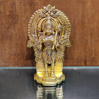 Handcrafted Brass Lord Hanuman Statue | Anjaneya and Vayu Putra | 8.5" Height