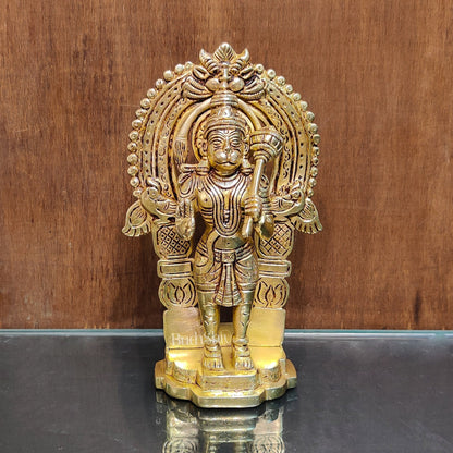 Handcrafted Brass Lord Hanuman Statue | Anjaneya and Vayu Putra | 8.5" Height