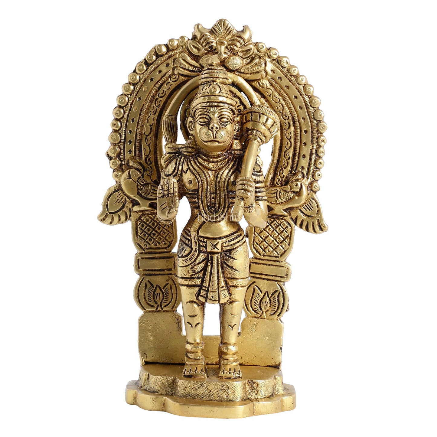 Handcrafted Brass Lord Hanuman Statue | Anjaneya and Vayu Putra | 8.5" Height