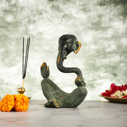 Handcrafted Brass Lord modern abstract Ganesha Idol - 8.5 "