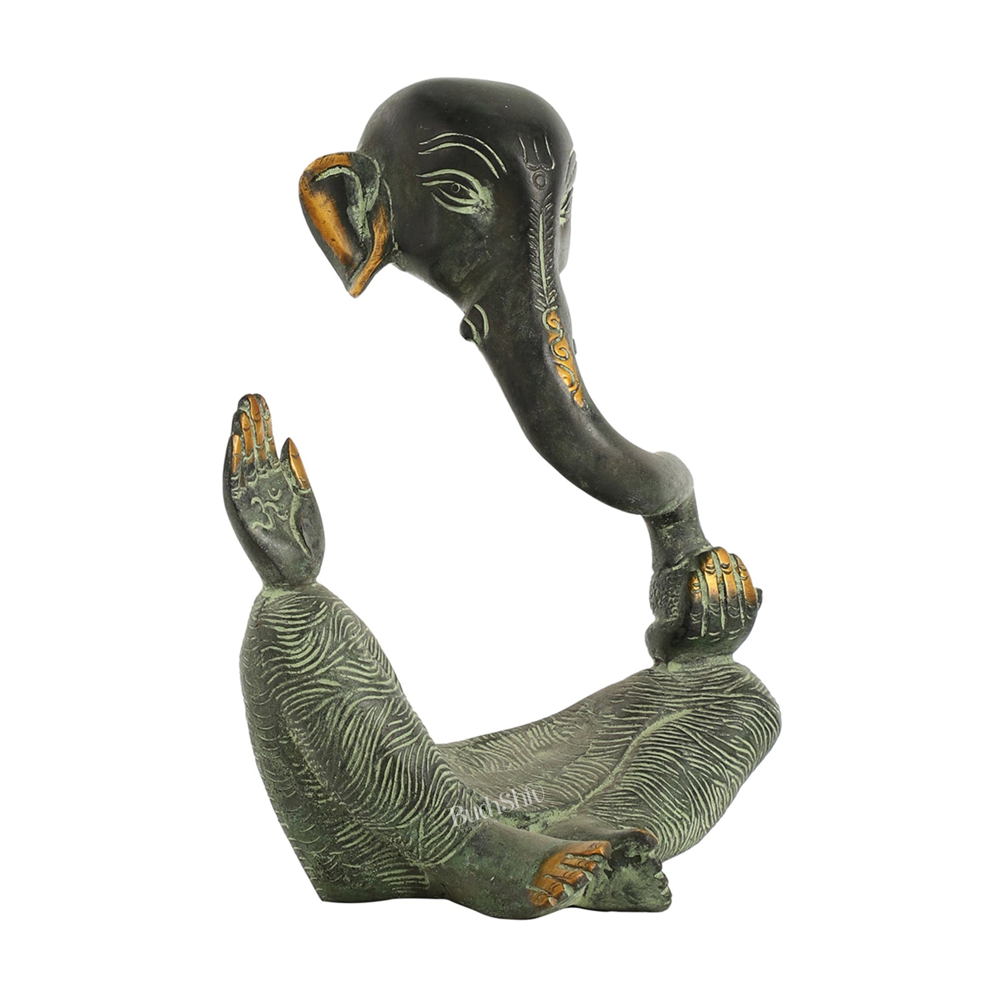 Handcrafted Brass Lord modern abstract Ganesha Idol - 8.5 "