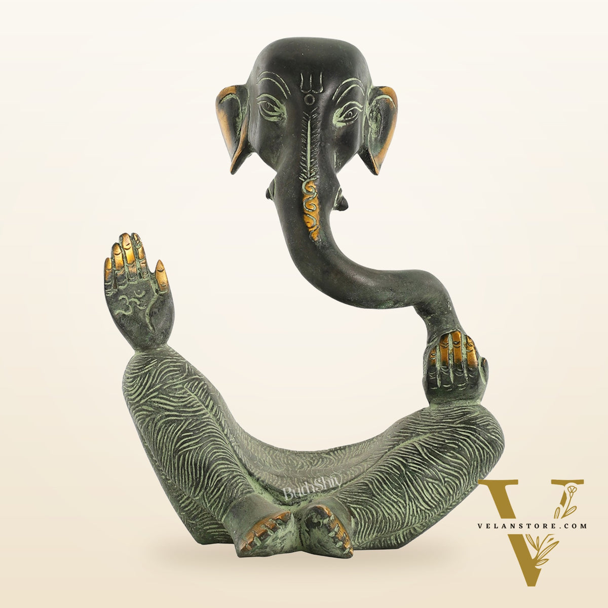 Handcrafted Brass Lord modern abstract Ganesha Idol - 8.5 "