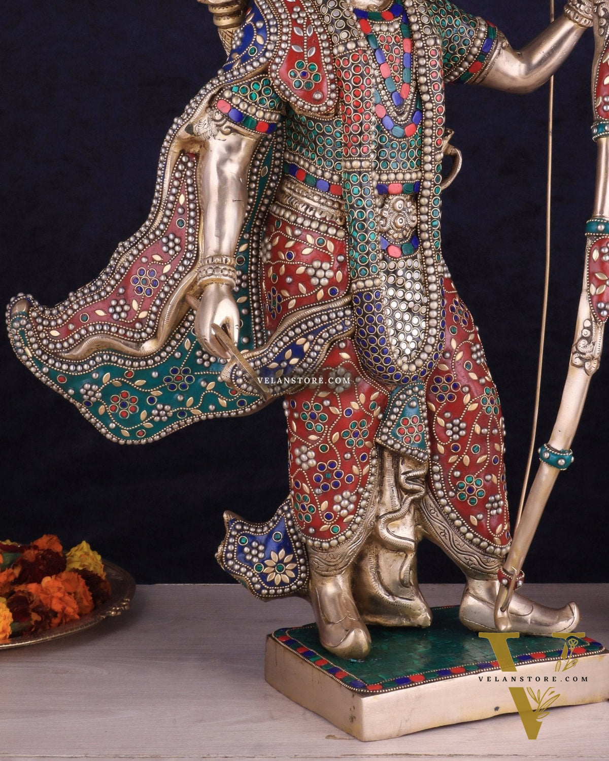 Handcrafted Brass Lord Rama Statue with Bow and Arrow – 26 Inches