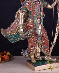 Handcrafted Brass Lord Rama Statue with Bow and Arrow – 26 Inches