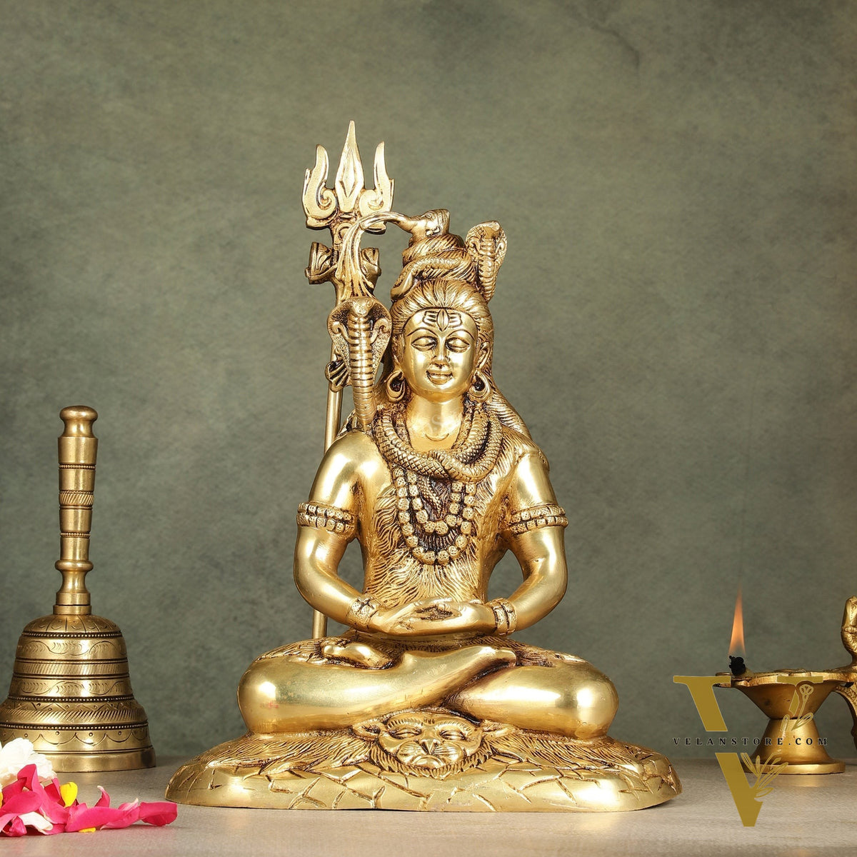 Handcrafted Brass Lord Shiva in meditation Statue  | Height 10.5 "