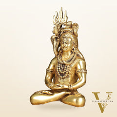 Handcrafted Brass Lord Shiva in meditation Statue  | Height 10.5 "