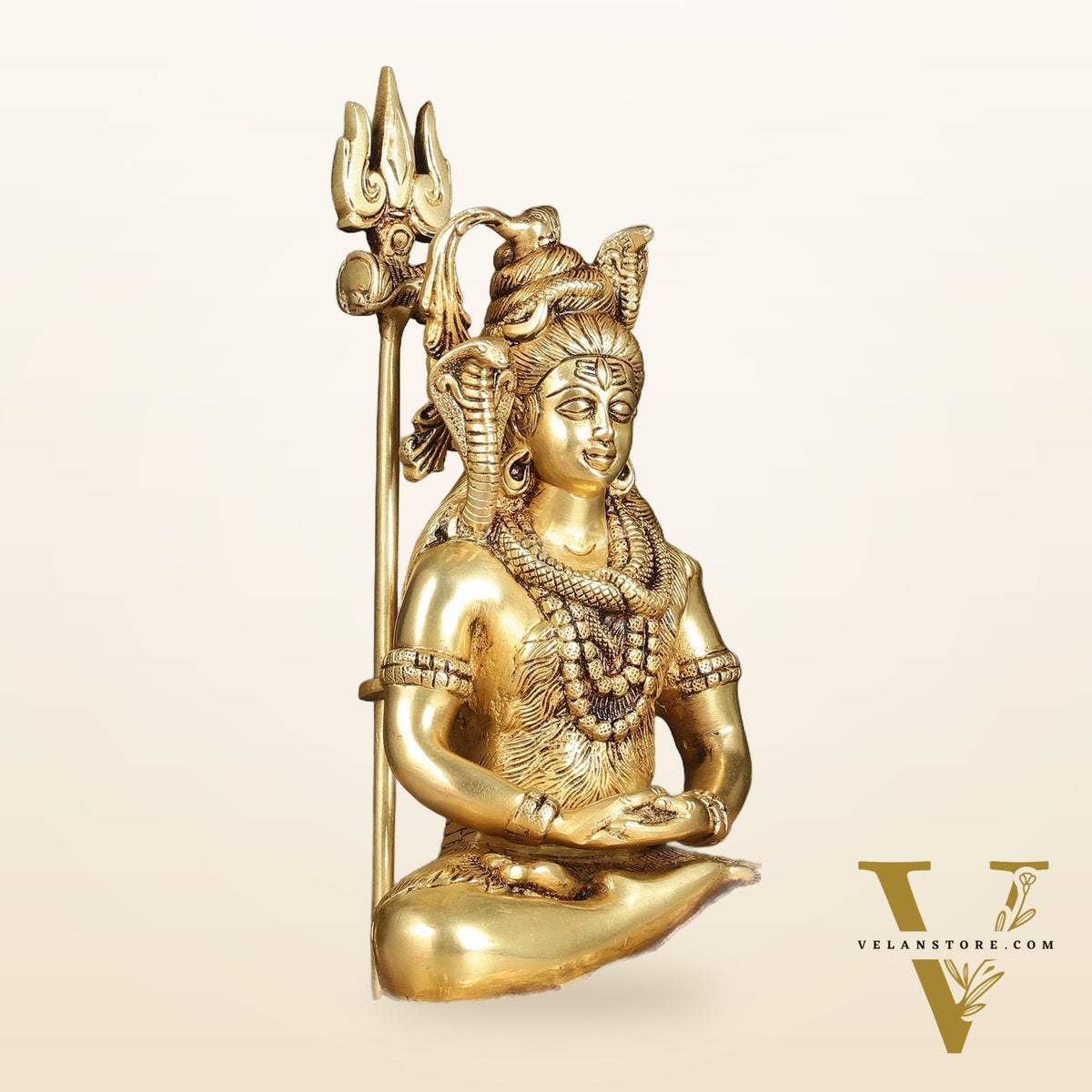 Handcrafted Brass Lord Shiva in meditation Statue  | Height 10.5 "