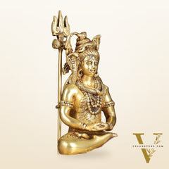 Handcrafted Brass Lord Shiva in meditation Statue  | Height 10.5 "