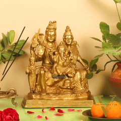 Handcrafted Brass Lord Shiva Parivaar Idol 10"