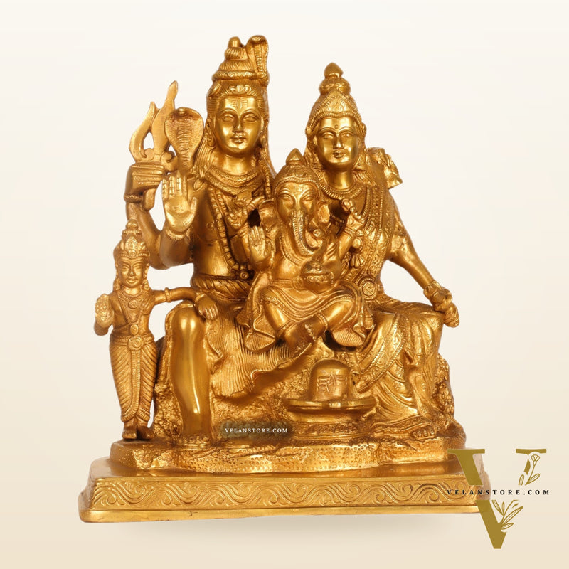 Handcrafted Brass Lord Shiva Parivaar Idol 10"