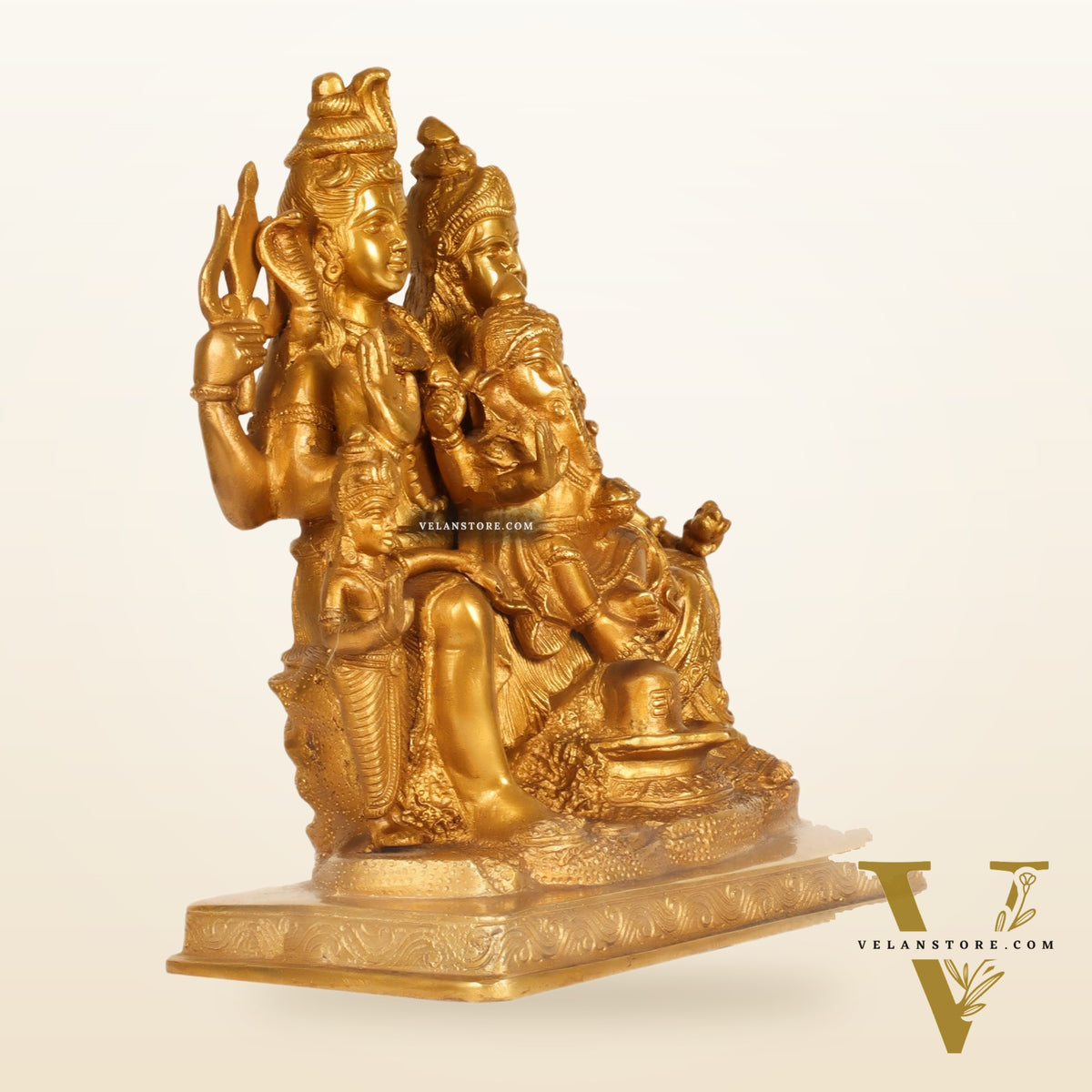 Handcrafted Brass Lord Shiva Parivaar Idol 10"
