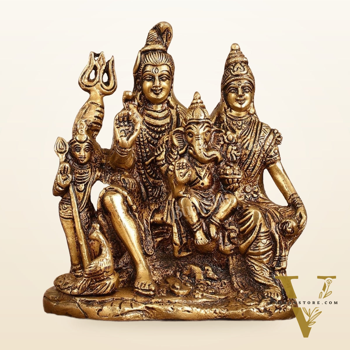 Handcrafted Brass Lord Shiva Parivaar Idol 6"