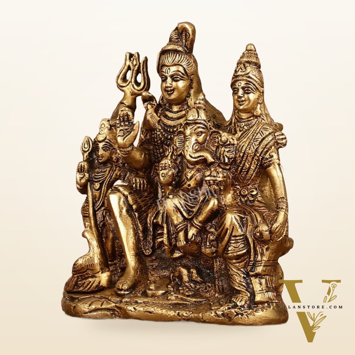 Handcrafted Brass Lord Shiva Parivaar Idol 6"