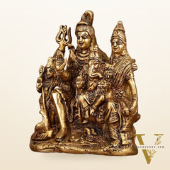 Handcrafted Brass Lord Shiva Parivaar Idol 6"