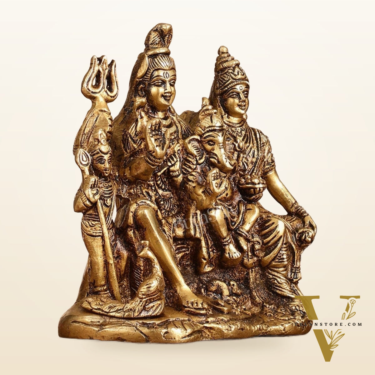Handcrafted Brass Lord Shiva Parivaar Idol 6"