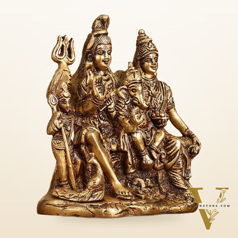 Handcrafted Brass Lord Shiva Parivaar Idol 6"