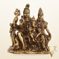 Handcrafted Brass Lord Shiva Parivaar Idol 6"