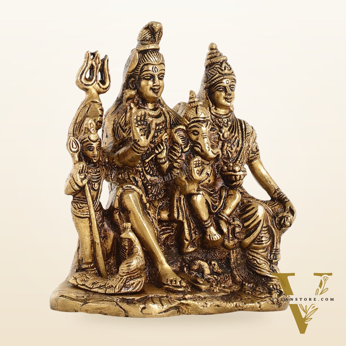 Handcrafted Brass Lord Shiva Parivaar Idol 6"
