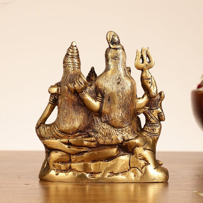 Handcrafted Brass Lord Shiva Parivaar Idol 6"
