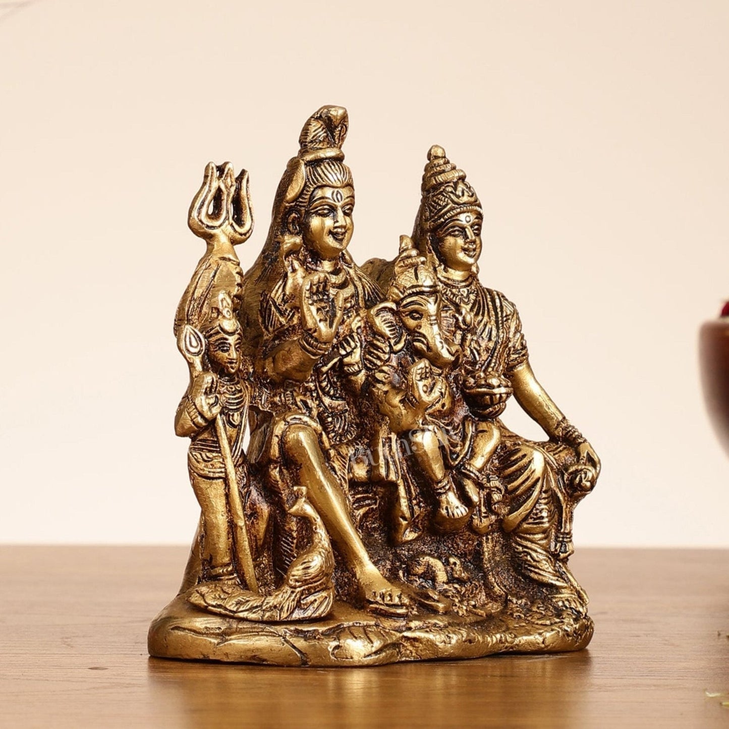 Handcrafted Brass Lord Shiva Parivaar Idol 6"