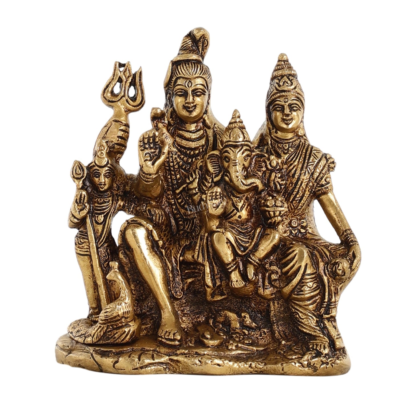 Handcrafted Brass Lord Shiva Parivaar Idol 6"