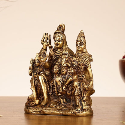 Handcrafted Brass Lord Shiva Parivaar Idol 6"