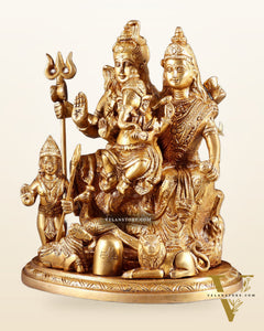 Handcrafted Brass Lord Shiva Parivaar Idol | 9.5" Height